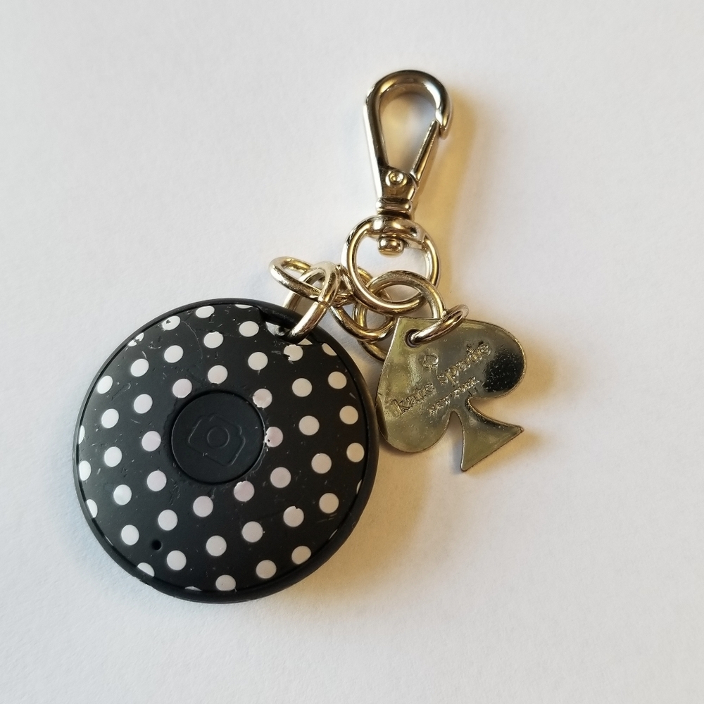 ❗Kate Spade Black White Polka Dot Bluetooth Camera Button Keychain❗